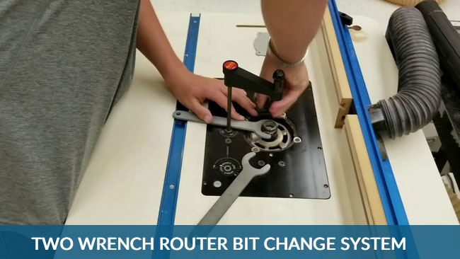 Two-Wrench-Router-bit-change-system